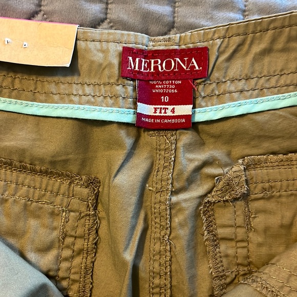 Merona Utility Mid-Waist Outback Brown Khaki Crop Capri Pants Size 10 - Picture 2 of 10